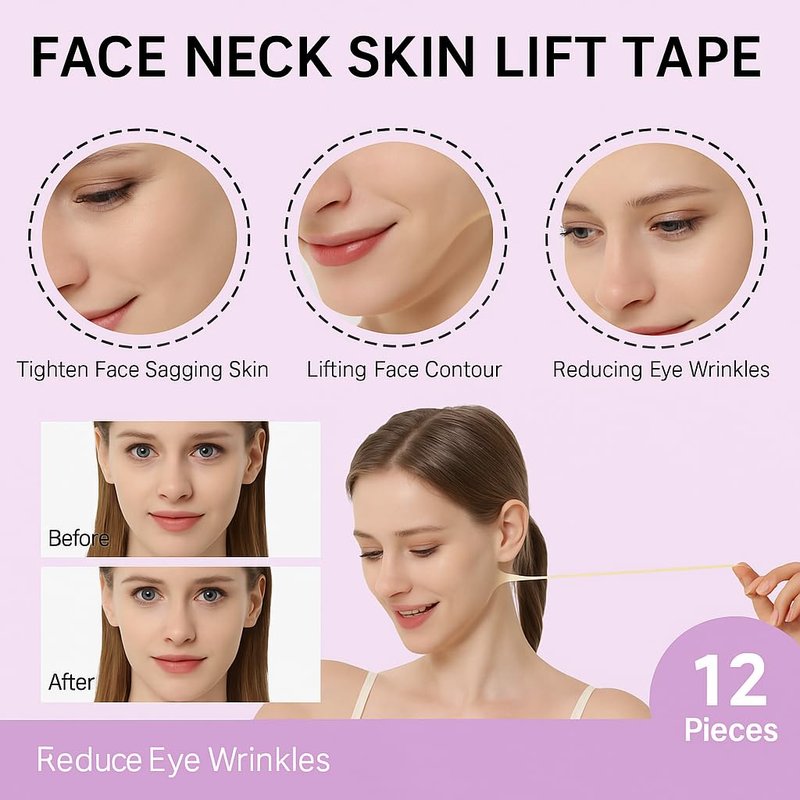LiteVibe 40Pcs Facelift Tape for Face Invisible Face Tape Lifting invisible for Sagging Skin