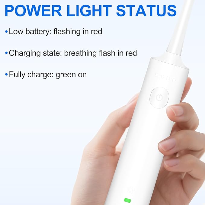 Rotating Electric Toothbrush for Adults, Rechargeable Sonic Electric Toothbrush with 2 Min Smart Timer, 4 Brushing Modes, Travel-Friendly with 2 Brush Heads, 40000VPM Motor