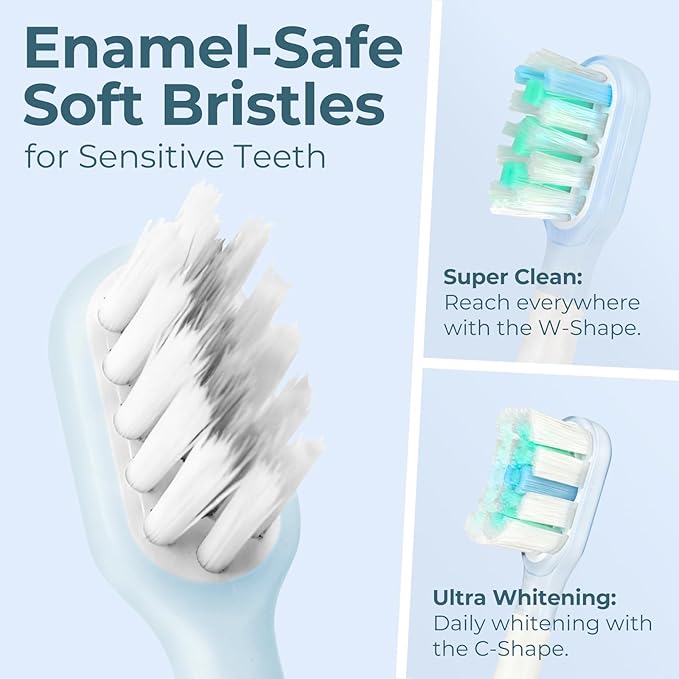 Sweep Sonic Electric Toothbrush for Adults - Rechargeable Power Toothbrush with 2 Replacement Brushheads, Touch Control Sweep Sonic 4 Modes Ultra Clean, IPX7 Waterproof, White