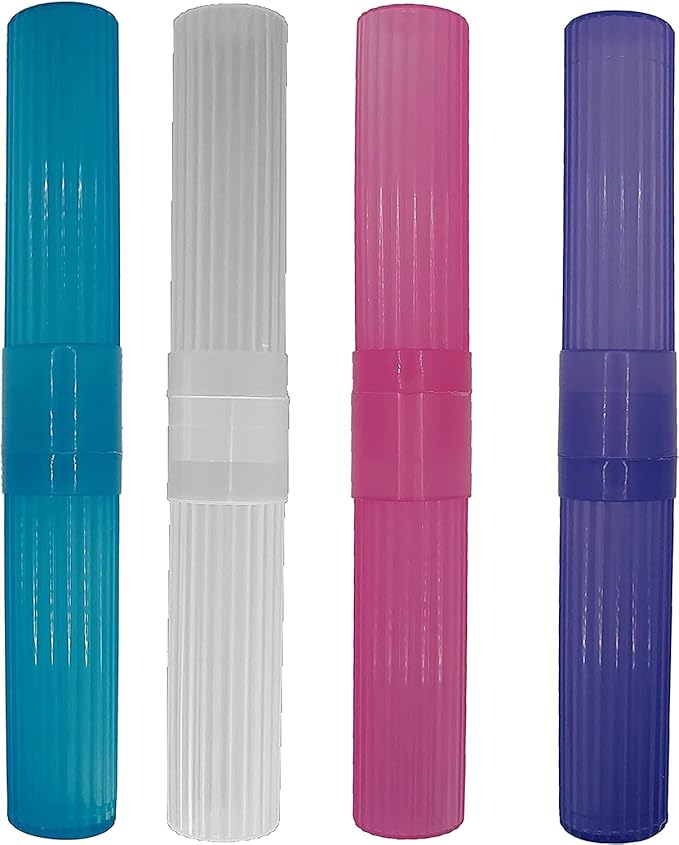 Toothbrush Holder (Blue,Pink,White,Purple) - Made in The USA. W/Ventilation Holes.