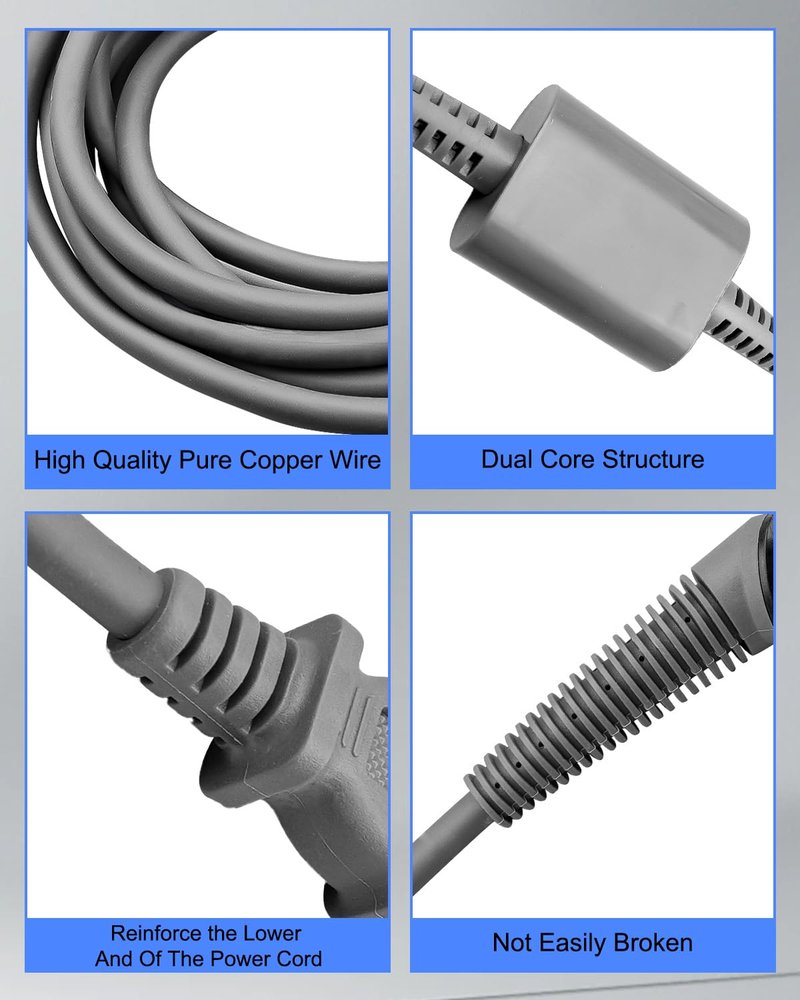 Curly Hair Rod Power Cord Fit for Dyson HS01 Airwrap Hair Styler, 106" Curling Iron AC Charger Replacement Cable, Curler Hair Roller Adapter Plug Line Repair Set