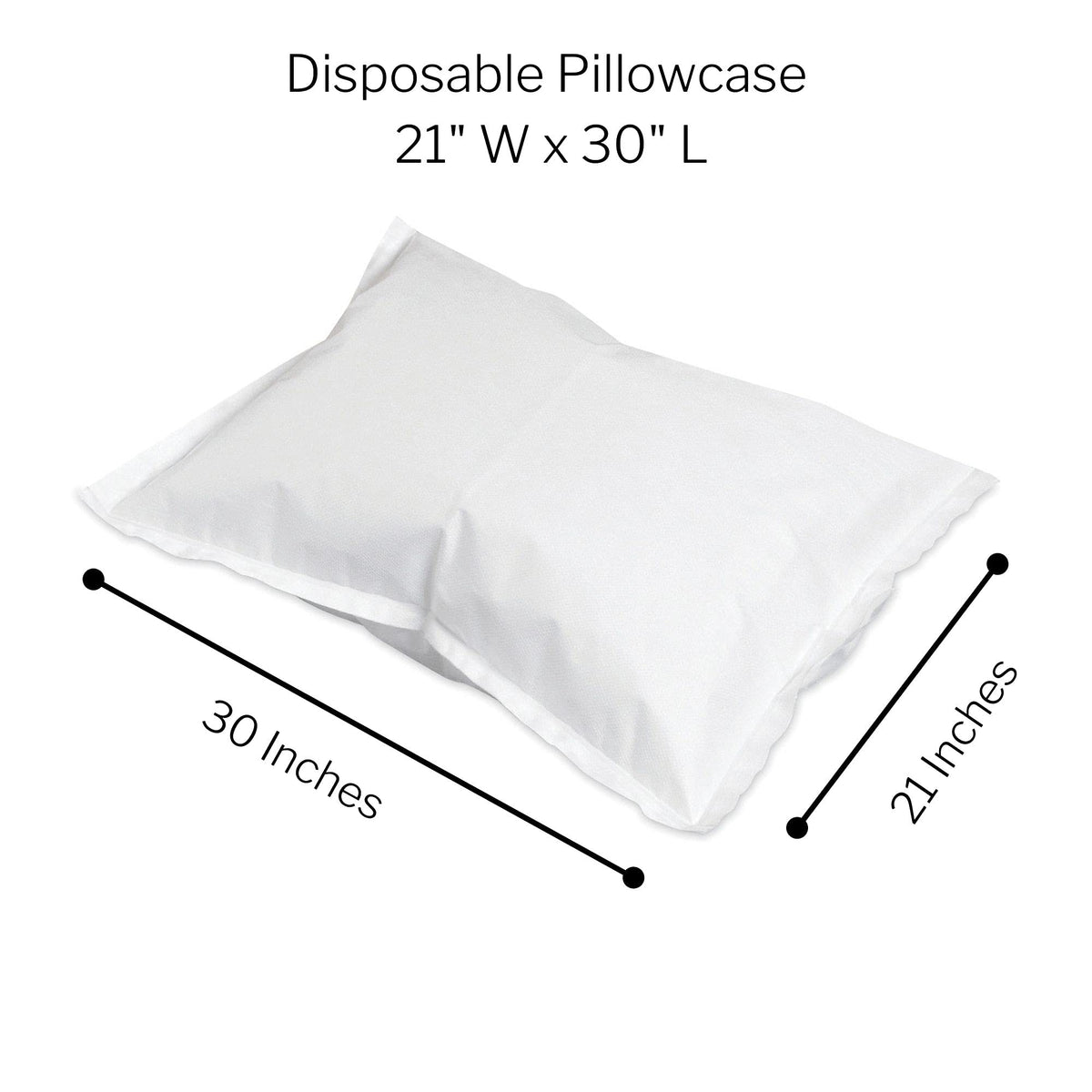 McKesson Disposable Pillow Case Covers [400 Count] Bulk Pillowcase, Single-Use for Medical Hospital Travel, Standard Size, White, 21 in x 30 in