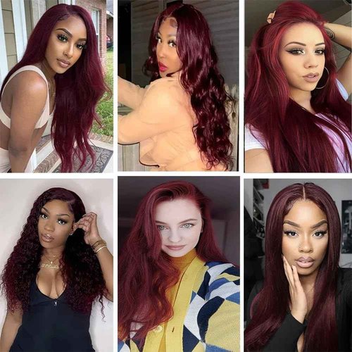 Giginger Brazilian Human Hair Bundles Burgundy 99J Straight Human Hair Bundles 18 20 22 inch Wine Red Unprocessed Virgin Quick Weave Hair for Black Women