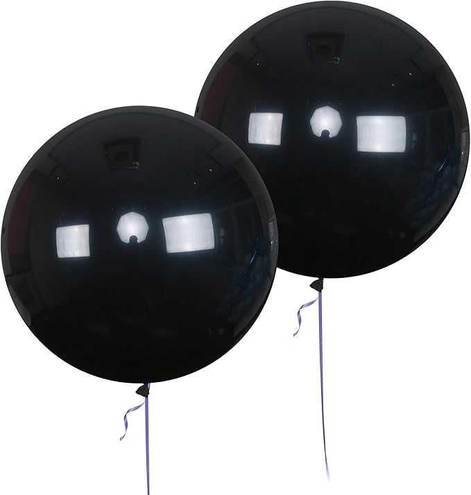 AZOWA 24 Inch Black Balloon 10 Large Latex Balloons for Party Wedding Birthday Baby Shower Decoration (Black, 10 Pcs)