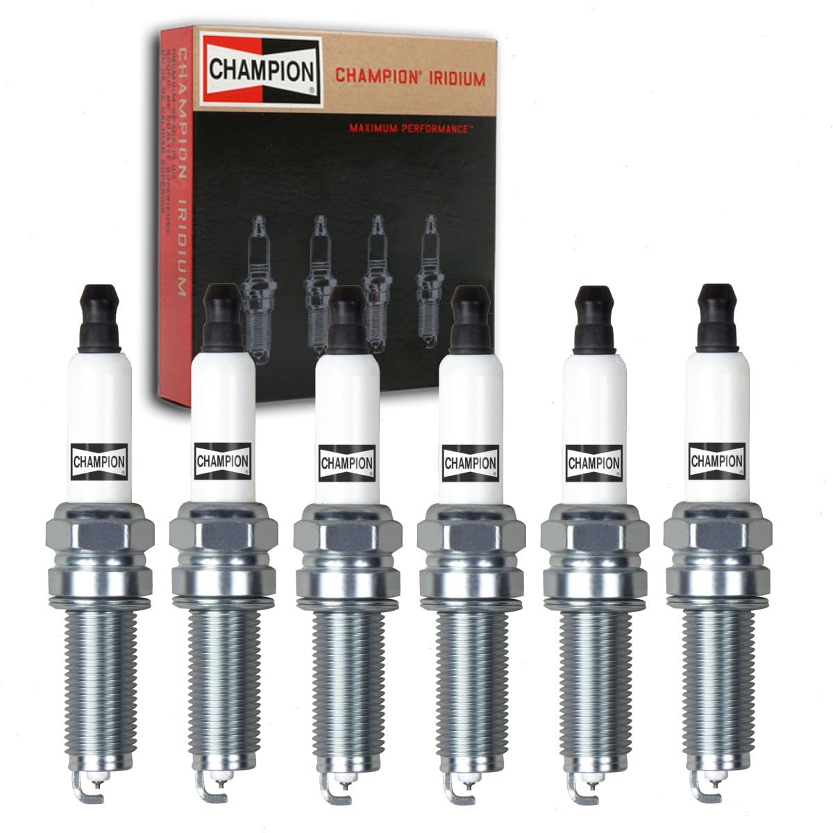 6 pc Champion Iridium Spark Plugs compatible with Dodge Grand Caravan 3.6L V6 2011-2020