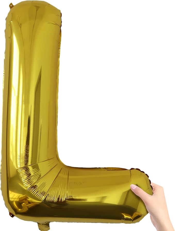 Letter Balloons Gold Party Balloon - 40 Inch Large Gold Letter L Balloon, Letter Balloon Birthday Decorations, Balloon for Women Men Anniversary Party Decorations Supplies