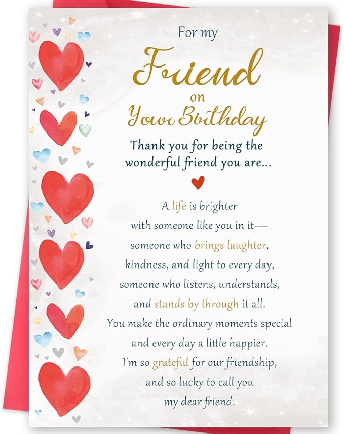 Friend Birthday Card, Best Friend Birthday Cards Gifts for Women Men Him Her