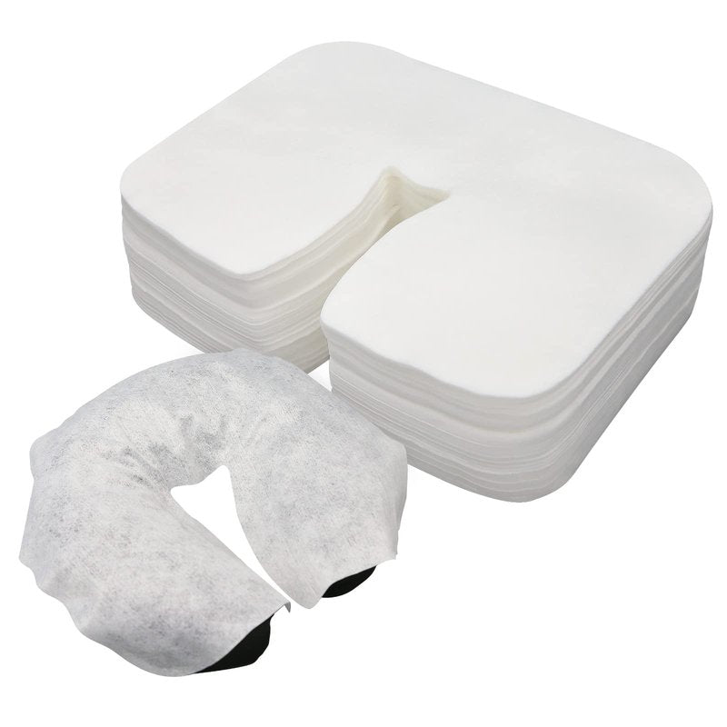 rngwaper 200 Count Disposable Massage Face Cradle Covers Non-Sticking Massage Face Covers Ultra-Soft, Medical-Grade, Fitted Disposable Headrest Covers for Massage Table 14.2" x 10.6"