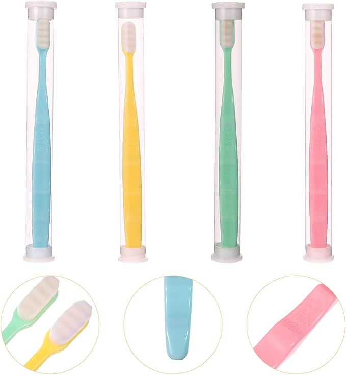 4pcs Ultra Soft Bristle Toothbrush with Micro-Nano Bristles for Sensitive Teeth and Gums Manual Oral Care Tool for Adults Elderly Pregnant Women Braces and Tongue Cleaning