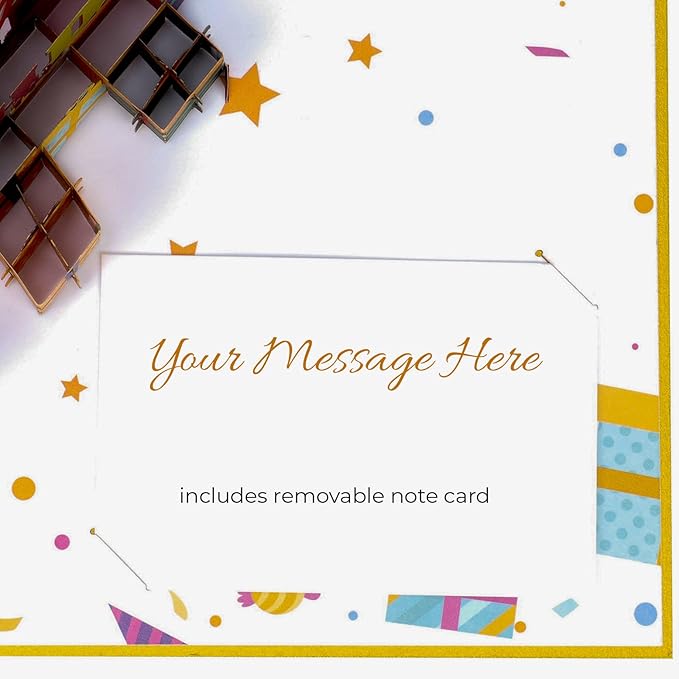 Paper Love Happy Birthday Pop Up Card, For Adults and Kids - 5" x 7" Cover - Includes Envelope and Note Tag (Happy Birthday)