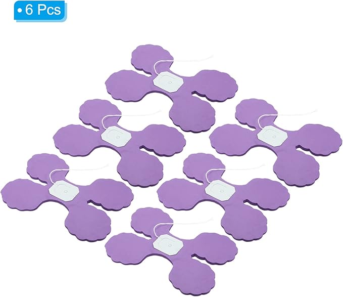 PATIKIL 9.8ft Four-Leaf Garland, 6 Pack Tissue Paper Hanging Flower Garland Reusable Streamers for Party Wedding Backdrop Decorations, Light Purple