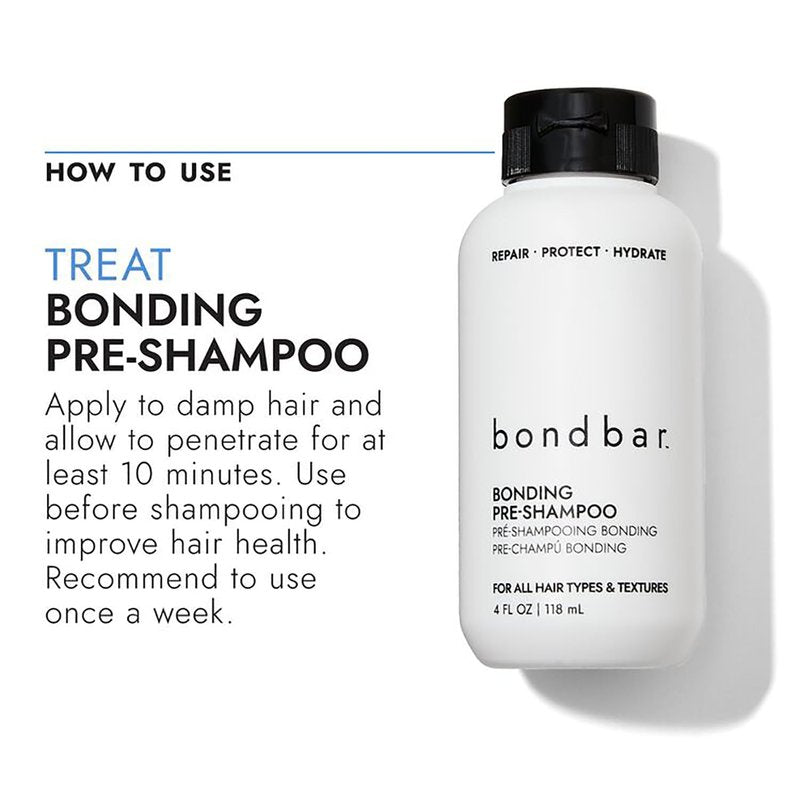 Bondbar PreShampoo Repair Treatment for Damaged Hair, Reduces Breakage & Frizz, Moisturizes & Adds Shine, Strengthens All Hair Types & Textures, Vegan, CrueltyFree, 4 Fl. Oz.