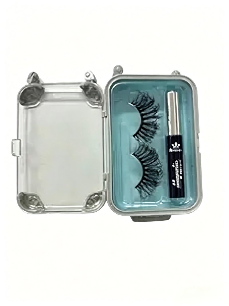Amzmam Magnetic Eyelashes Natural Look,Magnetic Eyelashes and Eyeliner Kit,Natural Magnetic Lashes,Waterproof, Long Lasting, Easy Apply. (Black-10)