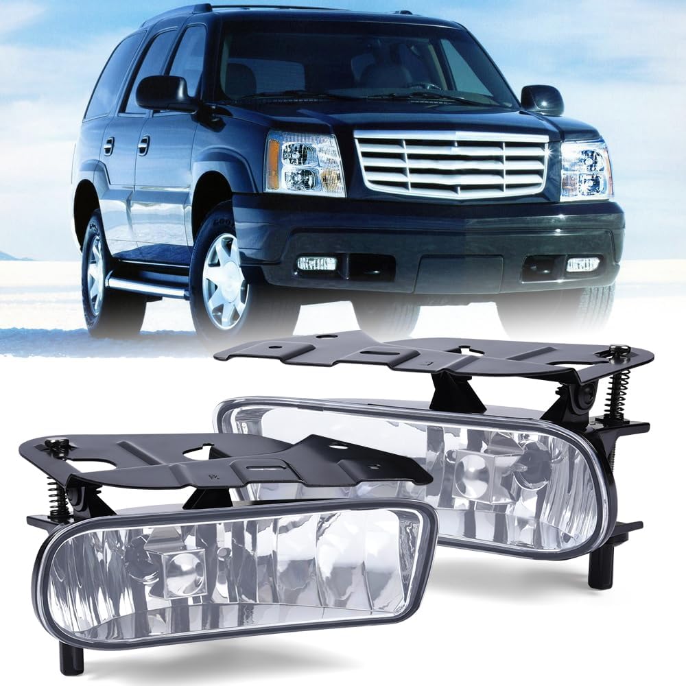 G-PLUS Fog Lights Assembly Compatible with Cadillac Escalade 2002 2003 2004 2005 2006,Fit Cadillac Escalade ESV 2003-2005 Drivin