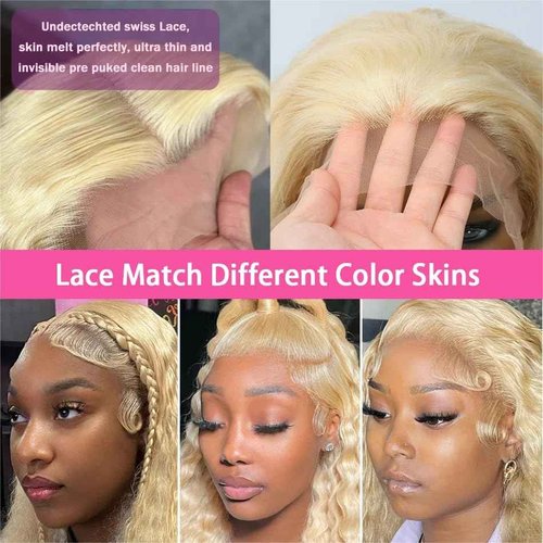 MYDIVA 613 Deep Wave Wig Human Hair 13x6 Blonde Lace Front Wigs Human Hair 180% Density 613 HD Lace Frontal Wig for Women Blonde Glueless Wigs Human Hair Pre Plucked with Baby Hair 20 inch