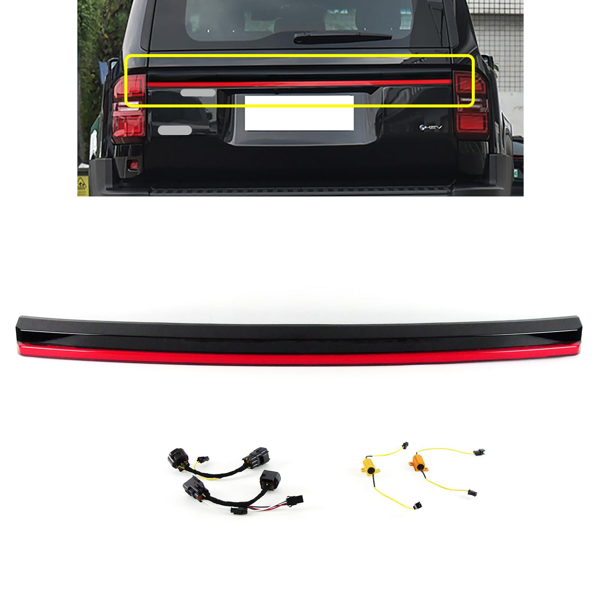 LED Rear Trunk Tail Light Assembly Fit For 2024 2025 Toyota Prado LC250 Third Brake Driving Turn Signal Light Extension Accessor