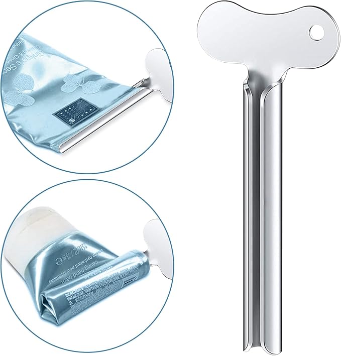 ZOCONE Toothpaste Squeezer, 6pcs Metal Tube Squeezer Key Stainless Steel Toothpaste Roller Tube Wringer for Paint, Cream, Cosmetic and Hair Dye(E)