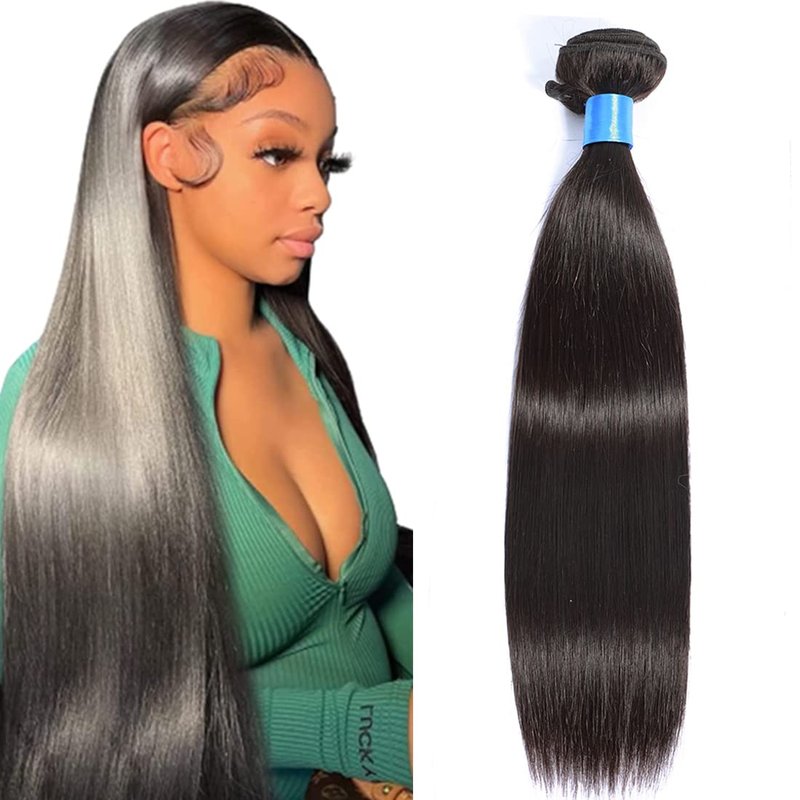 Cranberry Hair Brazilian Straight Hair One Bundles 24 Inch 100% Unprocessed Brazilian Virgin Human Hair Bundles Natural Black Color