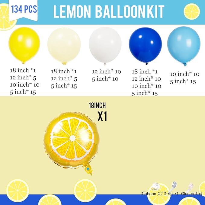 she found her main squeeze bridal shower with Royal Blue Yellow White Balloon Garland Arch Kit Lemon Foil Balloons for Summer amalfi last toast on the coast Bachelorette Bridal Shower Decorations