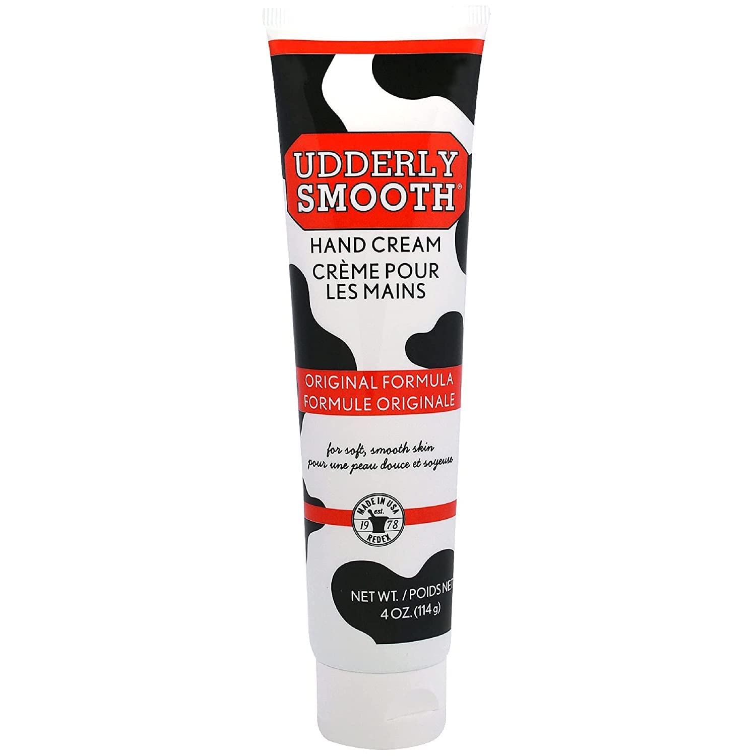 Udderly Smooth Hand Cream, Original Formula for Rough Dry Skin, Fast-Absorbing 24-Hour Moisturization, 4 oz (Pack of 6)