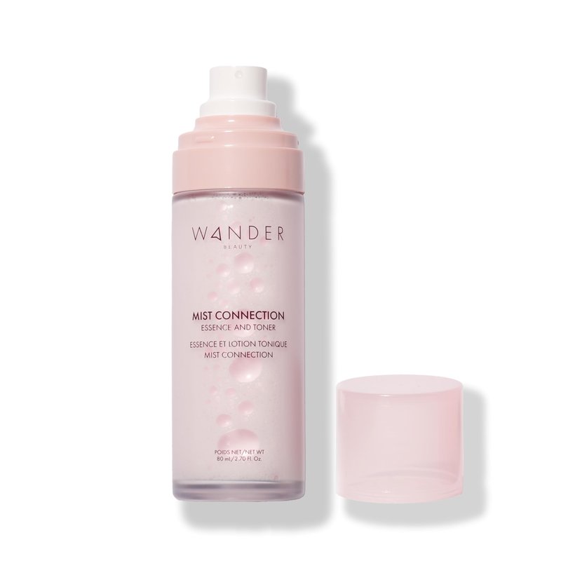 Wander Beauty Mist Connection Essence and Toner - 8-in-1 pH Balancing & Hydrating Facial Mist - Glowy Skin Care with Niacinamide, Hyaluronic Acid, Evening Primrose & Avocado - Alcohol-Free - 2.7 fl oz