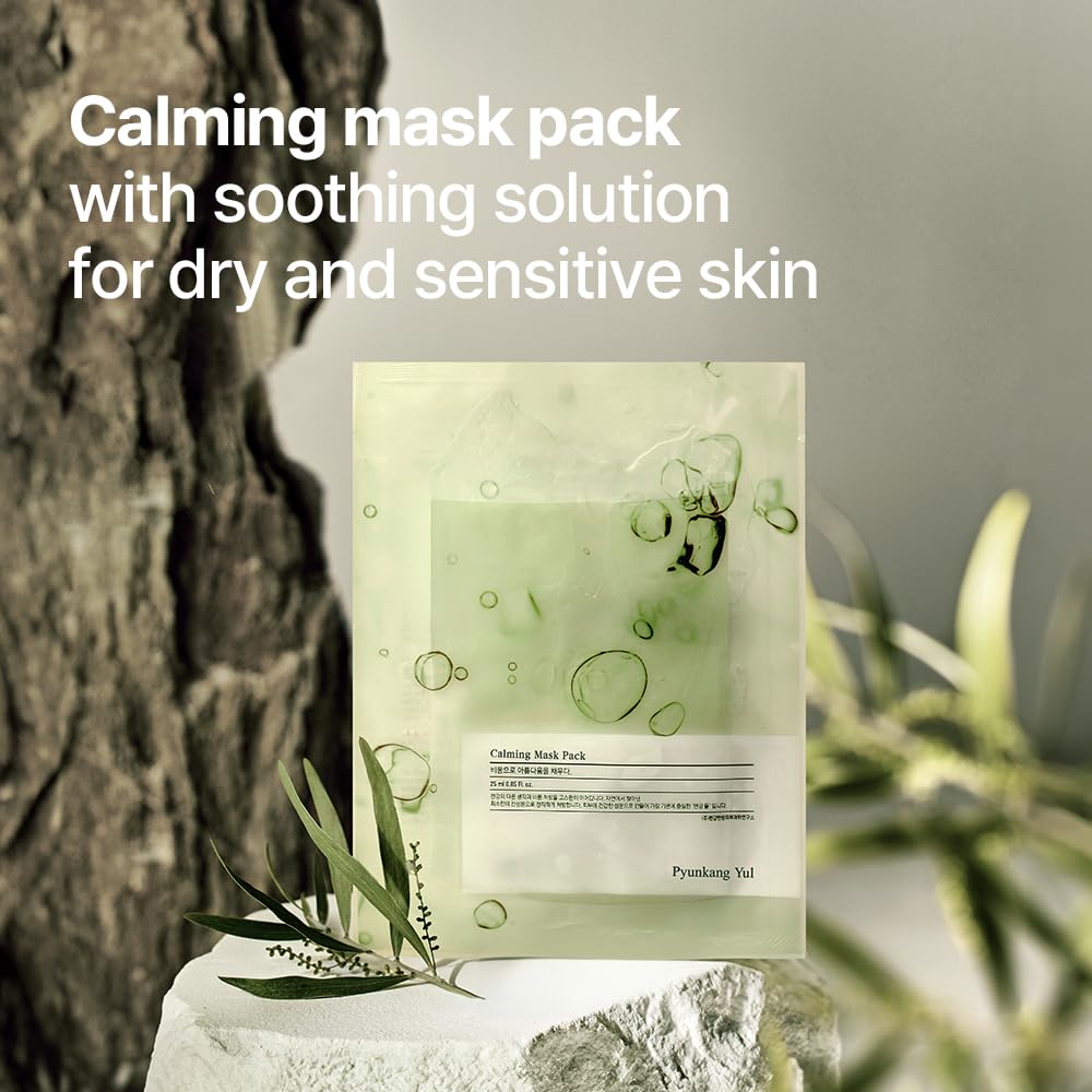 Pyunkang Yul PKY Ceramide Calming Mask Pack 10 PCS - Korean Face Mask Skin Care Products, Beauty Face Mask Containing Panthenol, Hyaluronic Acid, Tea Tree, Shea Butter, Squalene and Cica