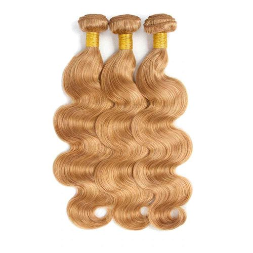 Giginger Brazilian Human Hair Bundles 16 18 20 Inch Honey Brown 27 Color Body Wave Bundles Human Hair Unprocessed Virgin Quick Weave Hair for Black Women