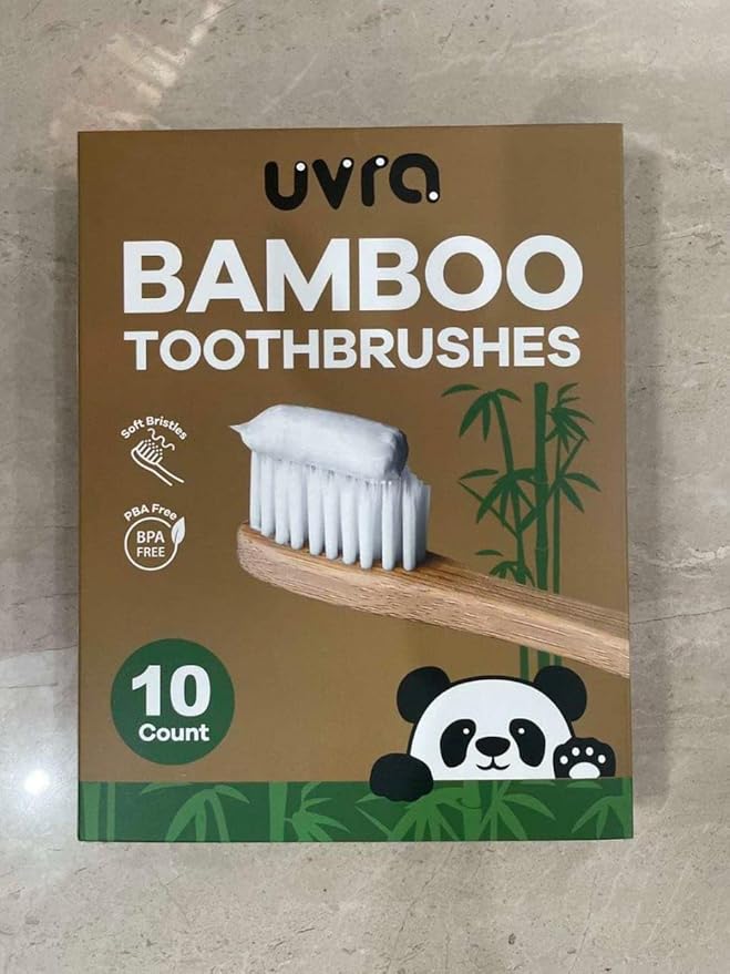 Bamboo Toothbrushes for Adults - 10 Pack Biodegradable Bamboo Toothbrush Teeth Colorful Bristle Natural Bamboo Tooth Brush Dental Eco Wood Toothbrushes (Multicolour)