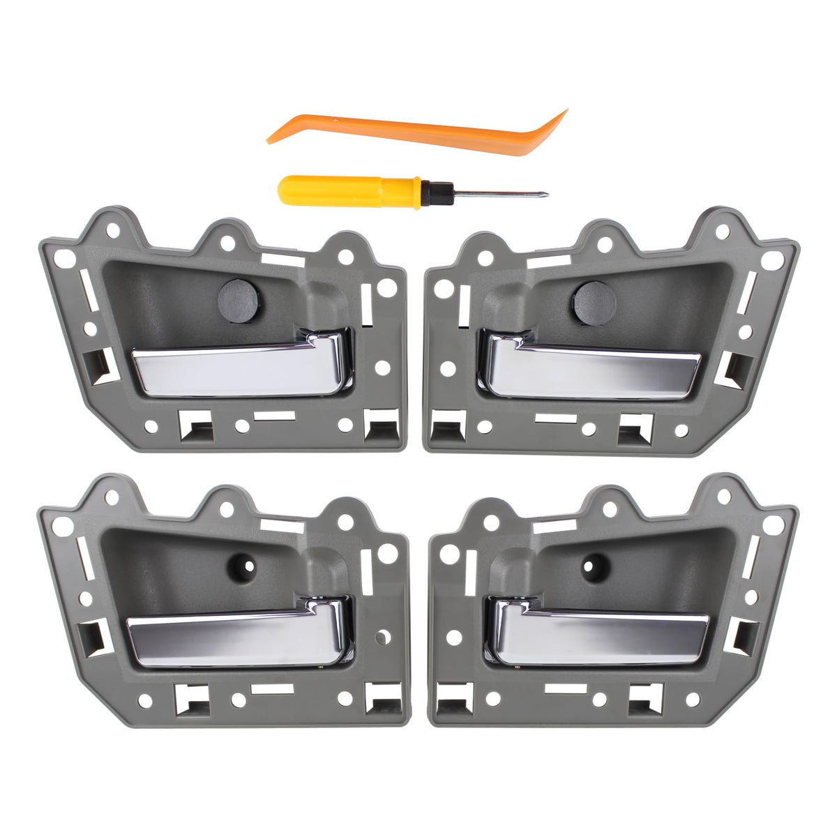 Applianpar Front And Rear Driver And Passenger Side Interior Door Handle Gray Chromefor Jeep Grand Cherokee 2005-2010