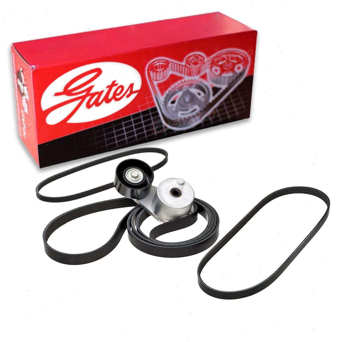 Gates Complete Serpentine Belt Drive Component Kit compatible with GMC Sierra 1500 5.3L 6.2L V8 2014-2018