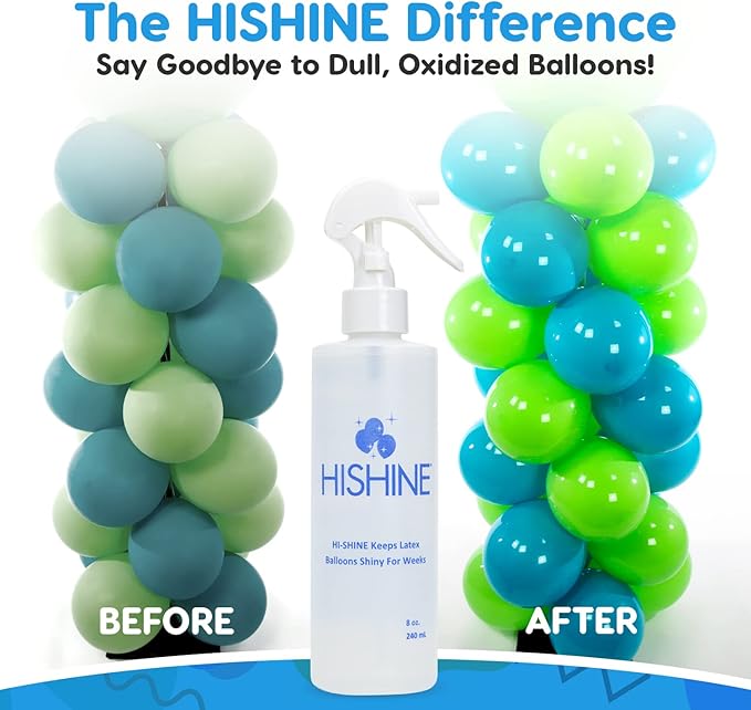 Hi-Shine Balloon Spray 8 oz - Instant Gloss & Vibrant Finish - Enhance Party Decor - Birthdays, Weddings, Special Events - Easy Application - Long-Lasting Results - Elevate Your Celebration