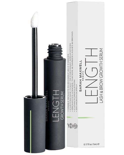 Sarah Maxwell Beauty - LENGTH Growth Serum for Eyelash & Brow Boost, Vegan, Paraben-Free, Cruelty-Free – Enhance Lashes & Brows, Clean Beauty Lash Treatment (0.17 fl oz | 5 mL)