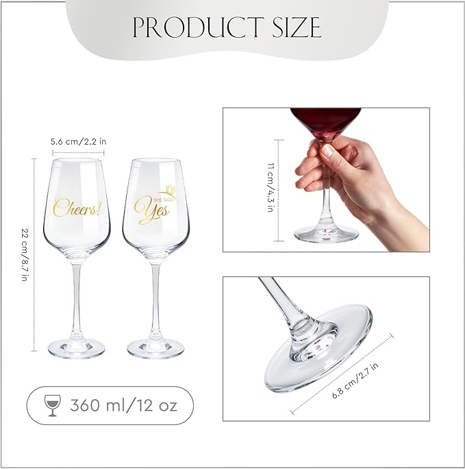 AW BRIDAL Wedding Enagagement Gifts Wine Glasses Set of 2 for Fiance and Fiancee, Bridal Shower Bachelorette Gifts for Bride and Groom to Be, Wine Glass Gift Basket for Newly Engaged Couple 2026