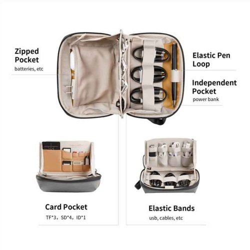 PGYTECH Wash Pouch Toiletry Bag Mini Tech Accessories Pouch Electronics Organizer Bag, Black