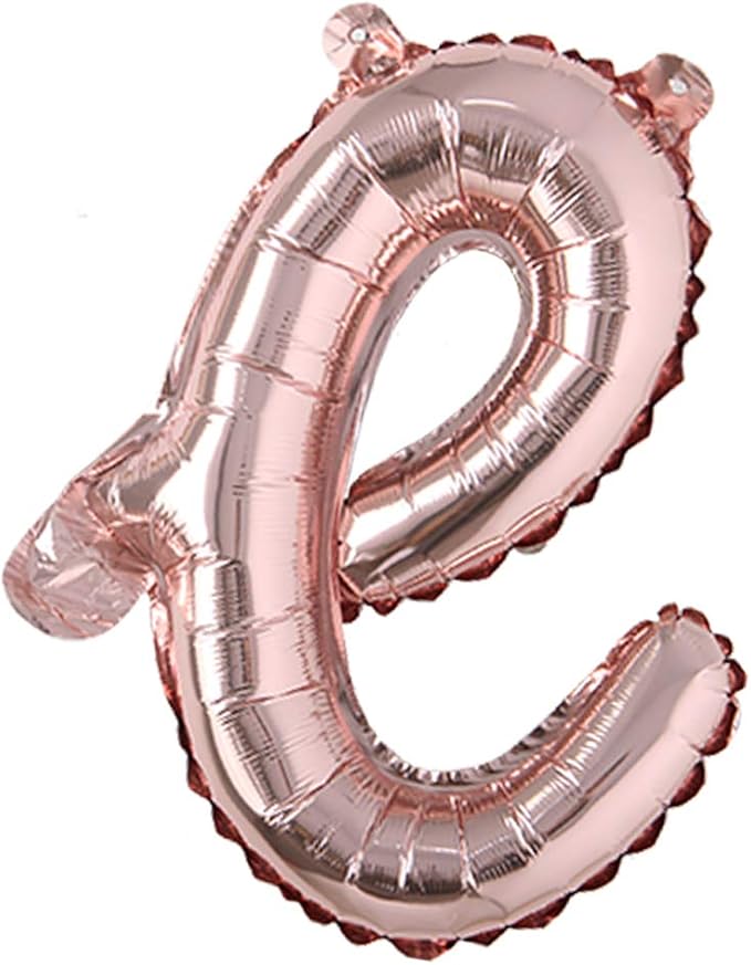 18 Inch Rose Gold Happy Birthday Balloons - Lowercase Letters Handwriting Style, Birthday Party Decoration