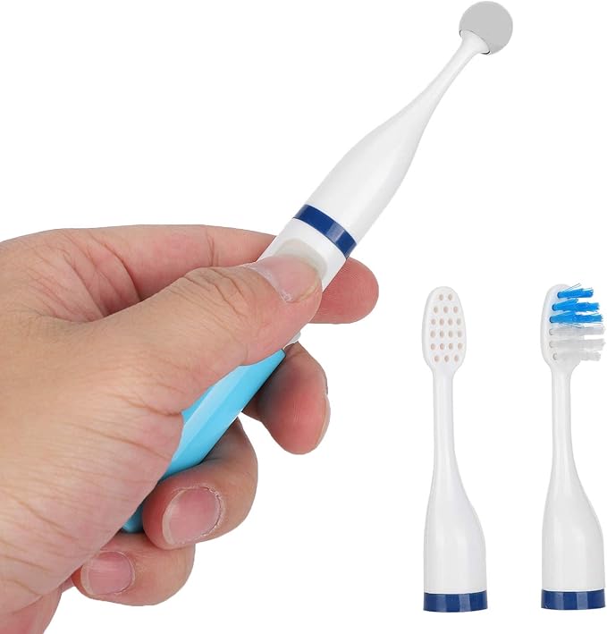 Electric Tongue Muscle Training Device, Oral Massage Stimulation Stick, Speech Swallowing Aid Training with Toothbrush Head, Tongue Mouth Muscle Training Tools
