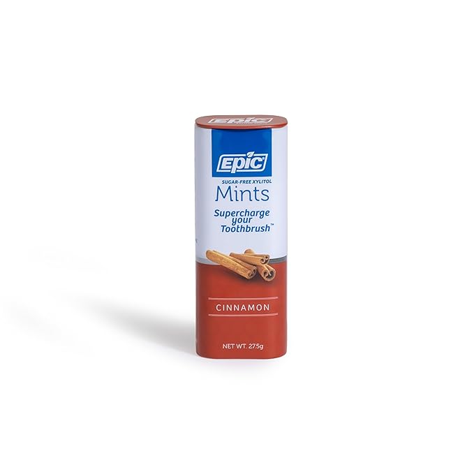 Epic 100% Xylitol Mints - Aspartame Free, Sugar Free - Cinnamon Flavored Mints, 55 Pieces (Pack of 5)