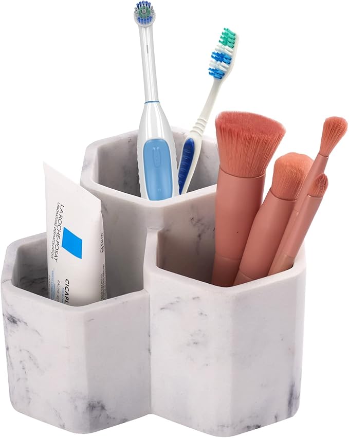 Toothbrush Holder for Bathrooms Toothpaste Holder Stand Bathroom Organizer for Toothbrush Makeup Brushes Holder