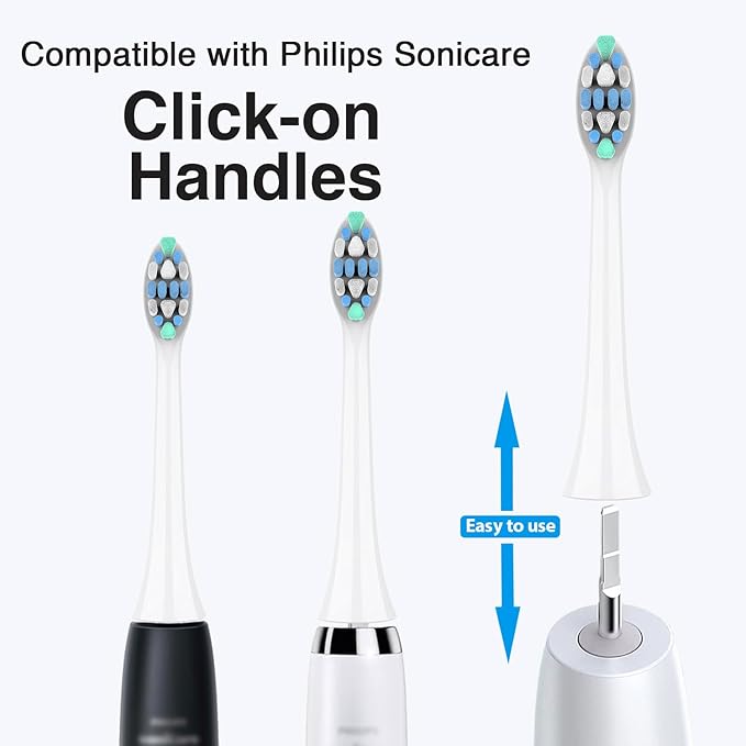 Electric Toothbrush Heads for Philips Sonicare Replacement Heads C1,C2,4100, Replacement Brush Head Compatible with Phillips Sonicare Electric Toothbrushes C2,C1, for Philips Sonic Care Brush,12 Pcs