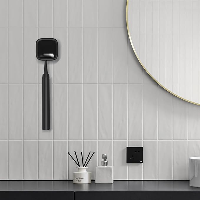 UV-C Toothbrush Sanitizer and Holder, Portable Toothbrush Case Magnetic Mounting, Rechargeable Toothbrush Cover for Any Toothbrush Head, Tooth Brush Cover Cap for Home & Travel (Black)