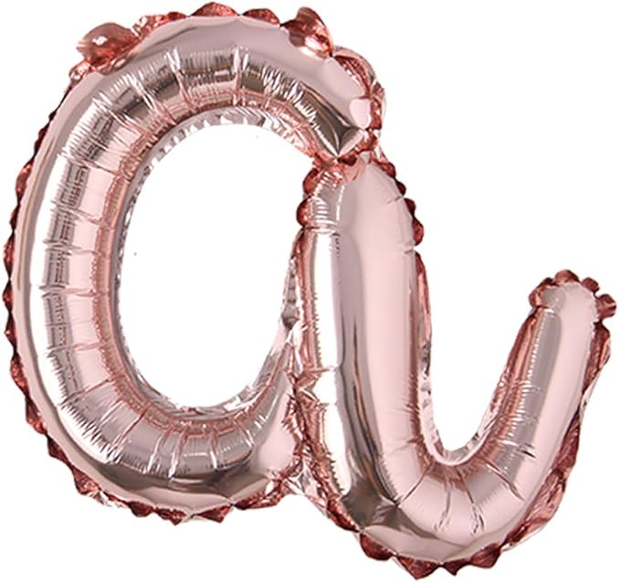 18 Inch Rose Gold Happy Birthday Balloons - Lowercase Handwriting Style Letters for Birthday Party Decoration (18 Inch Rose Gold A)