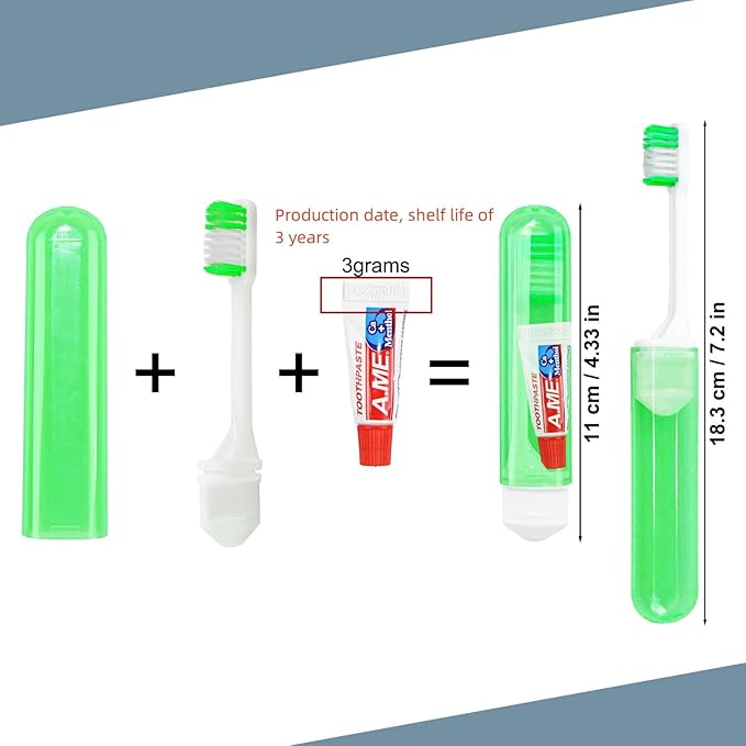 Traveling Toothbrush and Toothpaste 3gram,Disposable Toothbrushes Mini Toothbrush With Toothbrush Cover,Bulk Toothbrush And Toothpaste,Folding Toothbrushes Camping Toothbrush For Camping,Hiking (200)