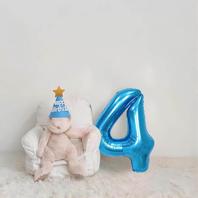 40 Inch Blue Number Balloons, Helium Mylar Foil Number Balloons for Birthdays, Number 4 Balloon for Party Wedding Bachelorette Birthday Bridal Shower Graduation Anniversary Celebration Party