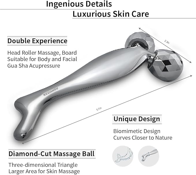 Facial Massage Roller, Gua Sha Face Roller Tool 2-in-1, Skin Care Roller for Face Neck Body, Reduce Puffiness Remove Wrinkles,Gift for Women. (Facial Roller Tool)