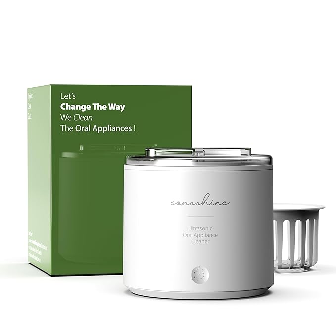 Ultrasonic Retainer Cleaner – Auto-Adjust 39-48kHz Sonic Retainer Cleaner Machine for Aligner, NightGuard, Mouth Guard, Denture & More | Easy & Quiet