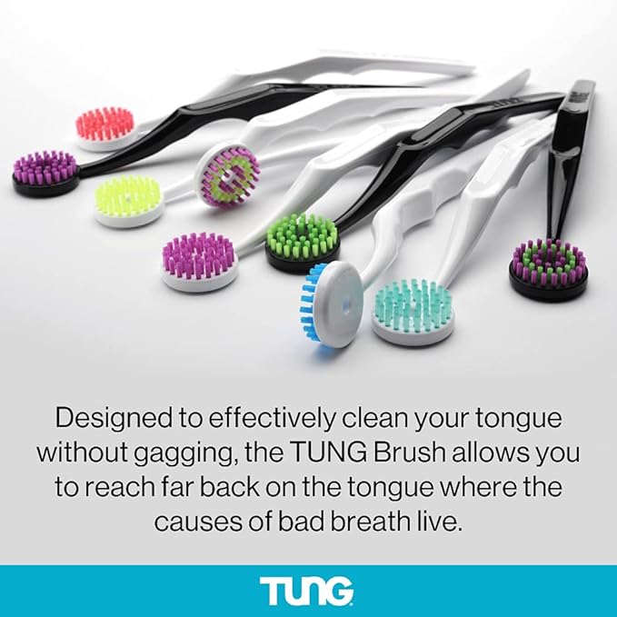 Tung Tongue Gel, Natural Mint Blast Tongue Cleaner Paste, Bad Breath Odor Eliminator, Halitosis Defense, BPA Free, USA Made (4-Pack)