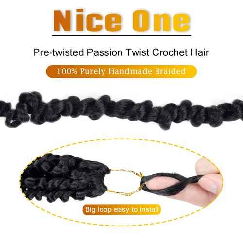 16 Packs Ombre Gold Pre-Looped Passion Twists Braiding Synthetic Hair, Pre-Twisted Passion Twist Hair 18 Inch & 24 Inch, Passion Twist Crochet Hair for Black Women Crochet Passion Twist Hair Extension