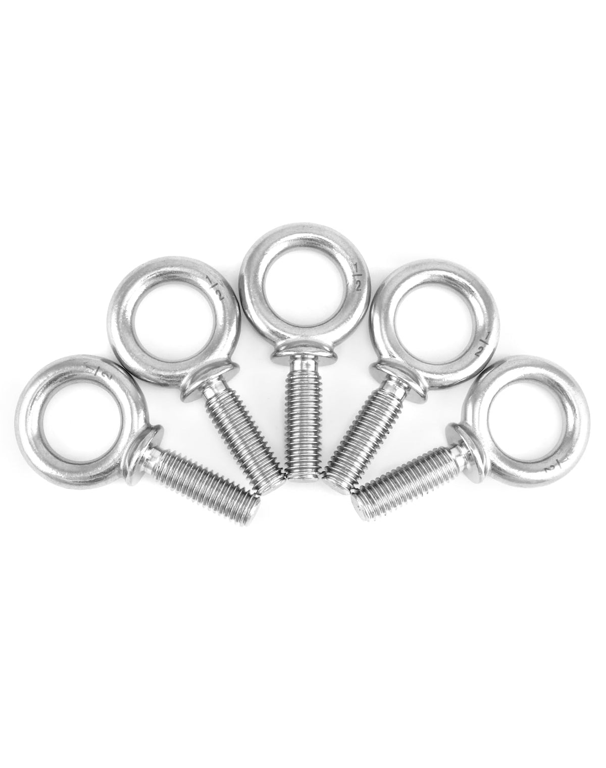QWORK Machinery Eye Bolt, 10 Pack 1/2" -13 x 1-1/2" Marine Grade 304 Stainless Steel Shackle, Lifting Ring Threaded Eyebolt Shoulder Eyebolts