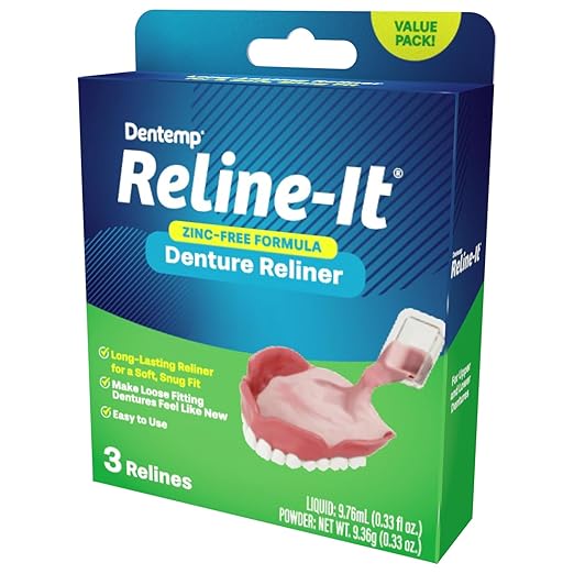 Dentemp Denture Reline Kit Value Pack - Advanced Formula Reline It Denture Reliner - Denture Kit to Refit and Tighten Dentures for Both Upper & Lower Denture (3 Relines)