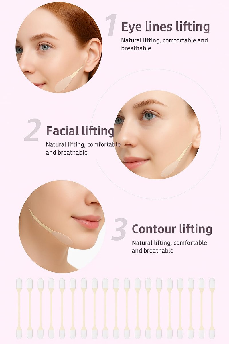 LiteVibe 40Pcs Facelift Tape for Face Invisible Face Tape Lifting invisible for Sagging Skin